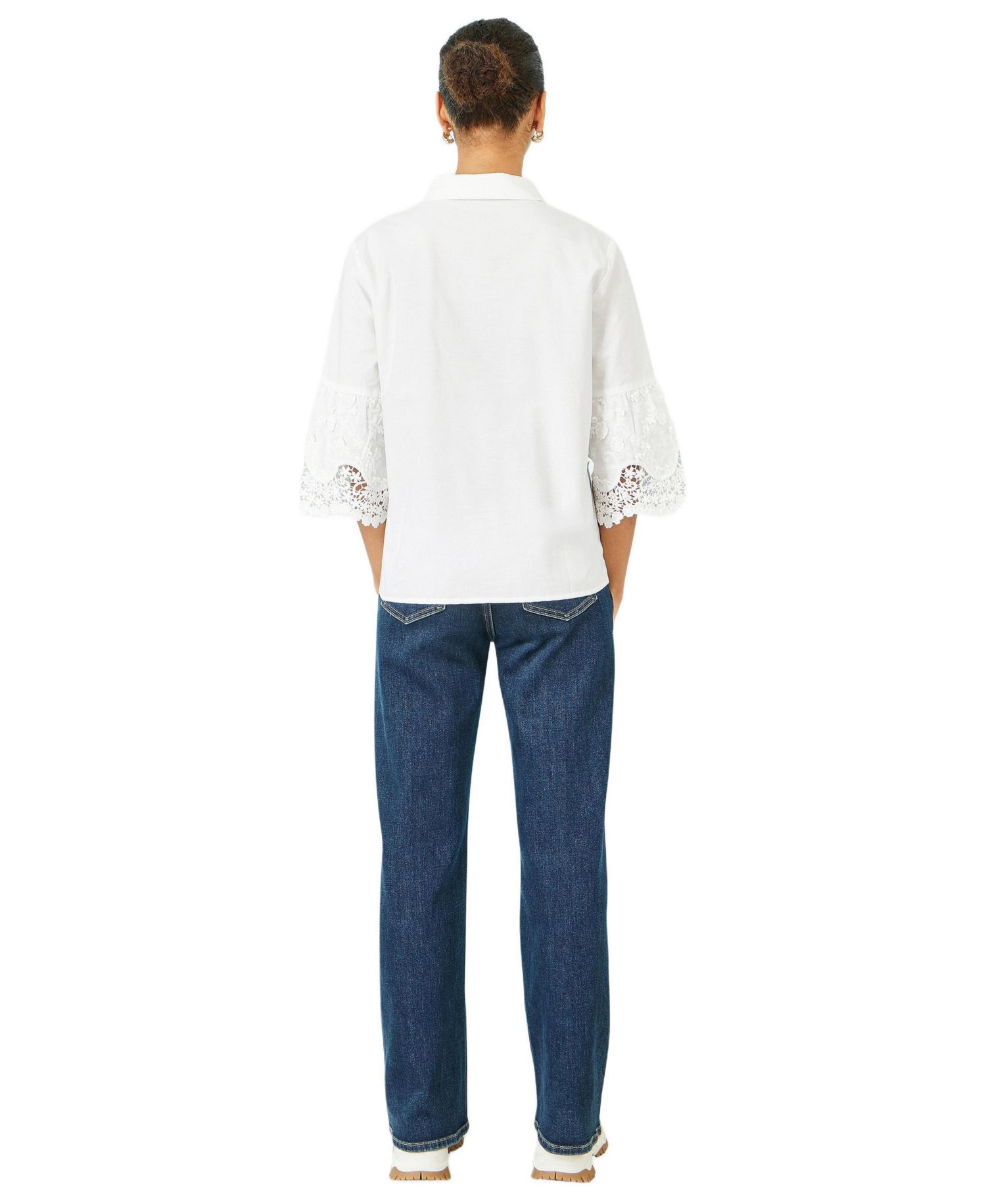 Women's Cotton Lace Border Shirt