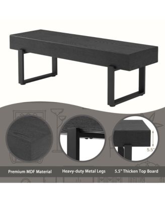 Wooden Ottoman Bench, Farmhouse Bench for Living Room, Entryway Benches, Kitchen Table Bench