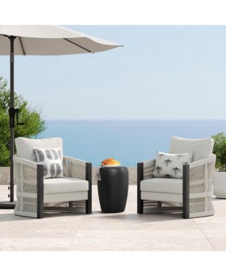 with Accents Round Side Table, 19.5" Tall Indoor/Outdoor Accent Table