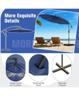 10 ft Offset Hanging Umbrella with Base and Tilt Function