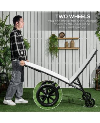 2 Piece Chaise Lounge Chair Pool Chairs with Wheels