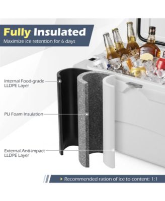 45 Quart Portable Hard Cooler with Long Lasting Insulation