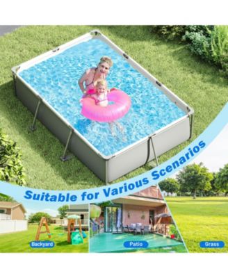 Above Ground Family Swimming Pool with Metal Frame 10 ft