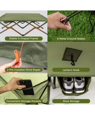 Foldable Two Person Camping Cot Tent with Wheeled Carry Bag