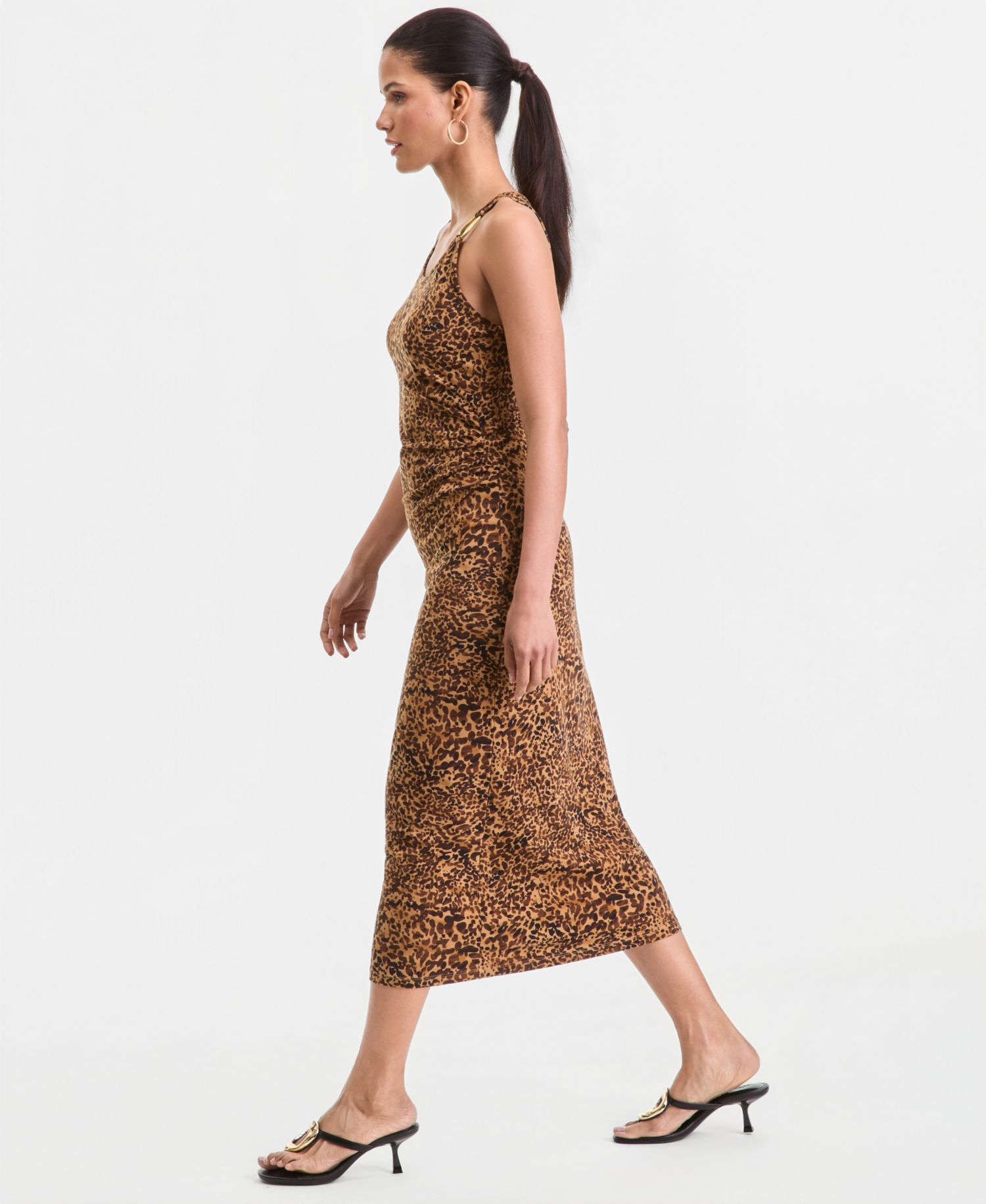 Women's Hardware-Strap Knit Midi Dress
