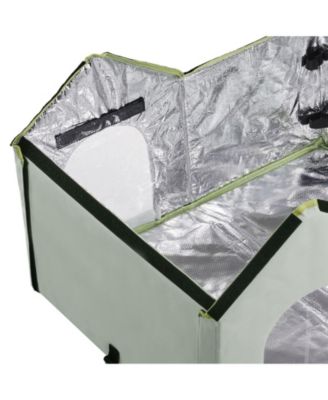 Zeus and Ruta Foldable Heated Cat House with Warmer Pad Large Kitty Shelter Green