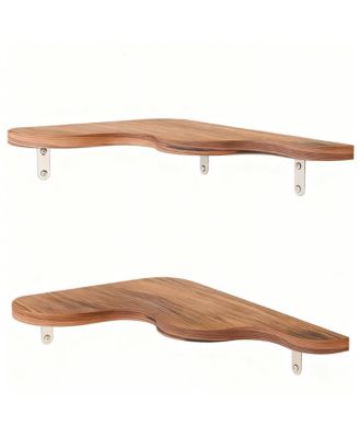 Wavy Cloud Corner Shelves with Brackets for Home Decor