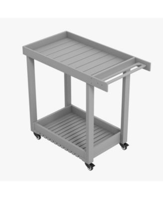 Utility Rolling Service Cart, 2-Tier Kitchen Food Cart for Home, Office, Warehouse, 500lb Capacity, Easy Maneuver