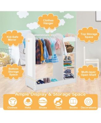 Kids Dress Up Storage Organizer with Built In Mirror