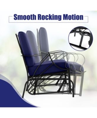 Patio Glider Rocking Chair with Thick Cushion and Armrests