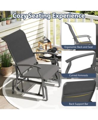 Outdoor Glider Chairs Set of Two with Ergonomic Seating