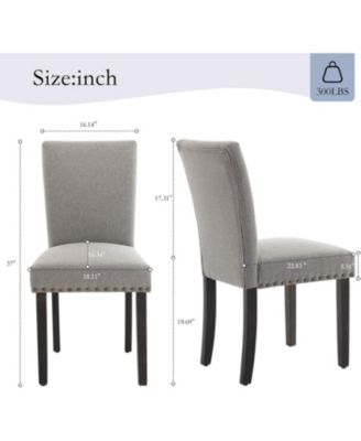 Dining Chairs Set of 2 Upholstered Parsons Diner Room Chair Sets Fabric Kitchen Chairs with Nailhead Trim/Sturdy Wood Legs and Padded Cushion