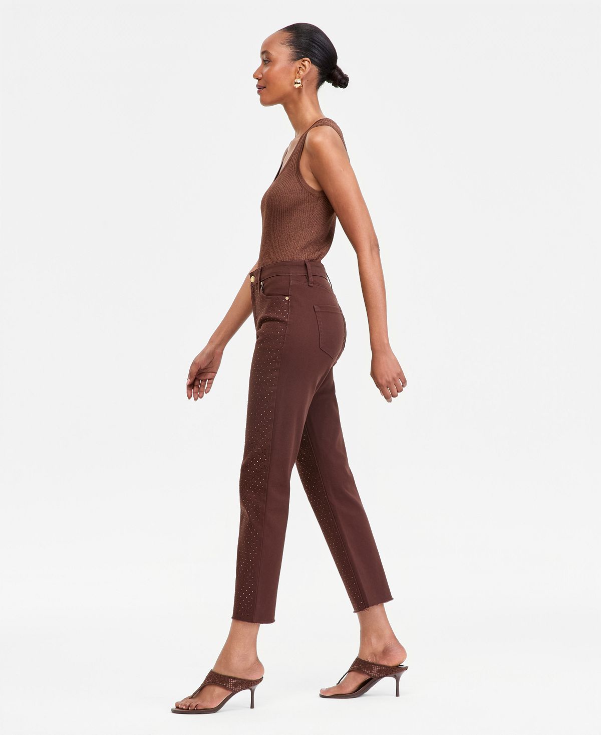 I.N.C. International Concepts Women's Crystal Embellished Straight Ankle Jeans, Macy's Exclusive view 4 — MAYCSS fashion products