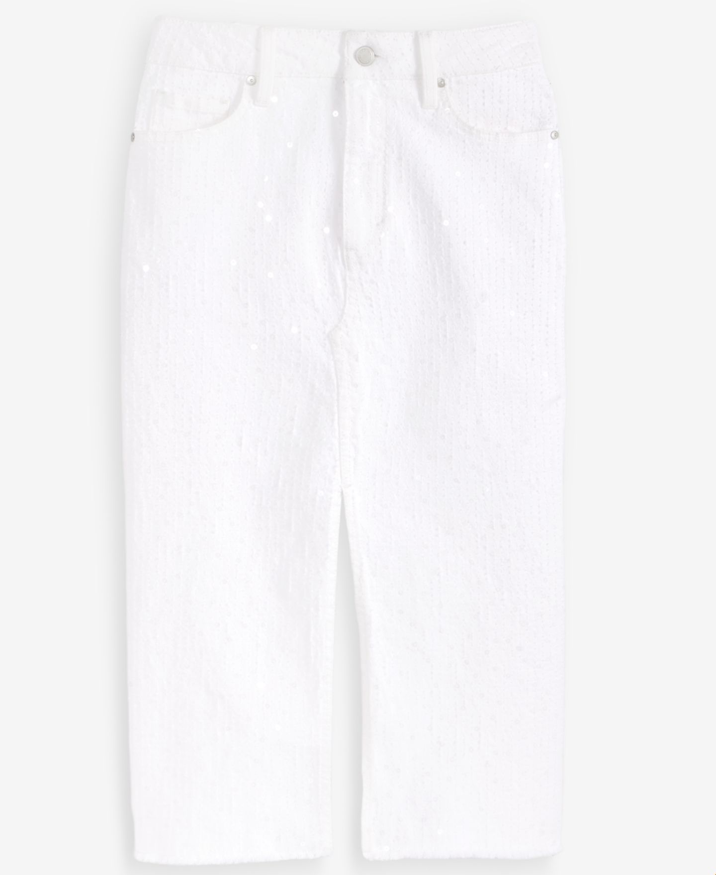 Женская юбка I.N.C. International Concepts Sequin Embellished Denim Midi, цвет: Яркий белый — фото 6