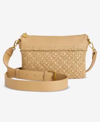Crochet Straw Double Comp Crossbody
