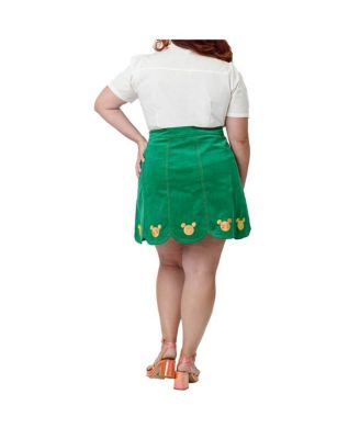 Plus Size Scallop Hem Corduroy Mini Skirt