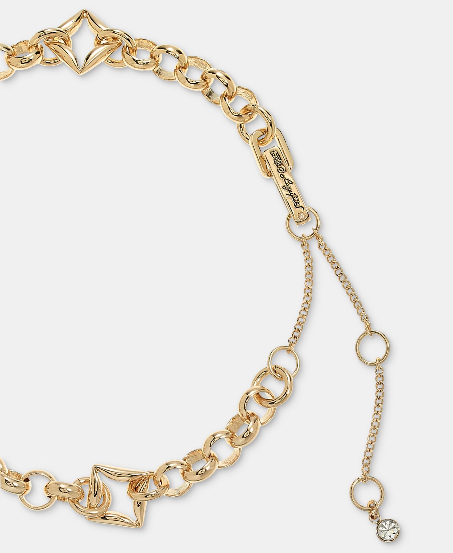 Puffy Geometric Link Collar Necklace, 16" + 3" extender