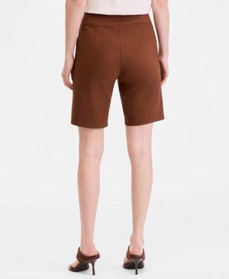 brown dress shorts womens Sadie & Sage Houndstooth High Waist Shorts main image 1