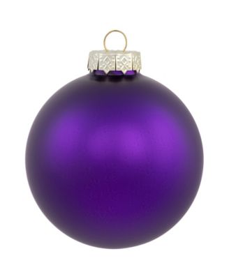 6-Piece Shiny and Matte Purple Glass Ball Christmas Ornament Set 3.25" 80mm
