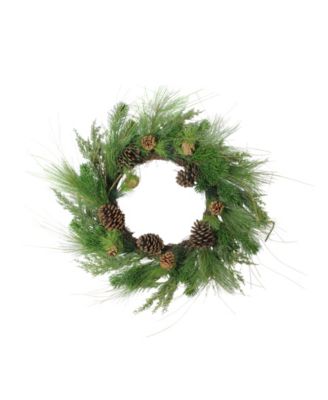 24" Pine Cones and Mixed Pine Needles Christmas Wreath - Unlit