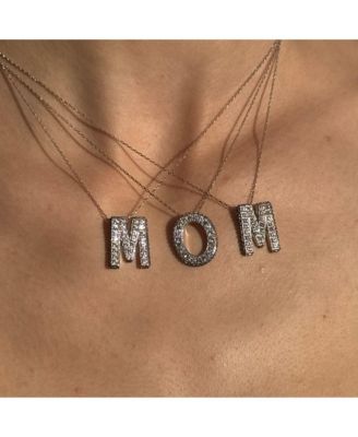 Sterling Sapphire 3-D Letter "M" Initial Pendant