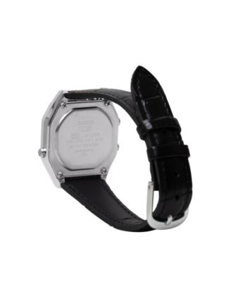 Women's Japanese Quartz Vintage Black Leather Watch, 28.6mm