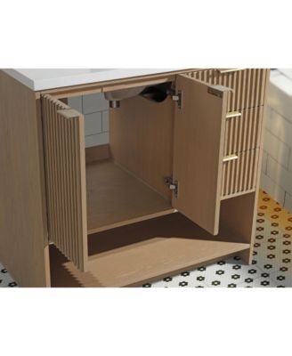 36" Oak Finish Freestanding Vanity