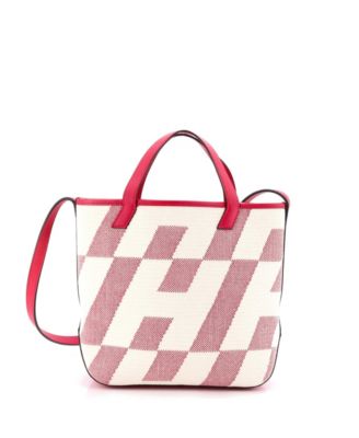 27 Cabas H en Biais Tote Canvas with Leather