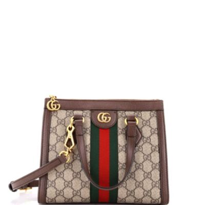 Small Ophidia Top Handle Tote GG Coated Canvas