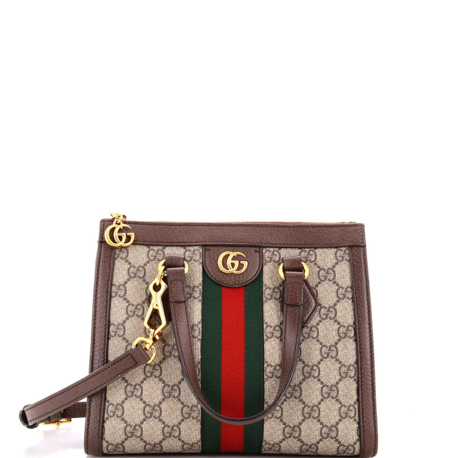 Small Ophidia Top Handle Tote GG Coated Canvas