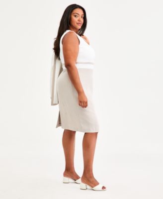 White Dresses Plus Size Suits & Separates | Macy's