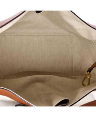 Small Hammock Bag Leather and Anagram Jacquard