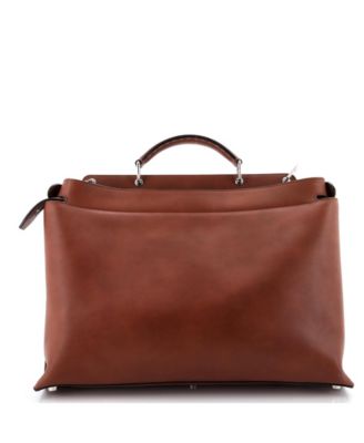 Large Peekaboo Iconic Essential Bag Laser Cut Leather and Canvas