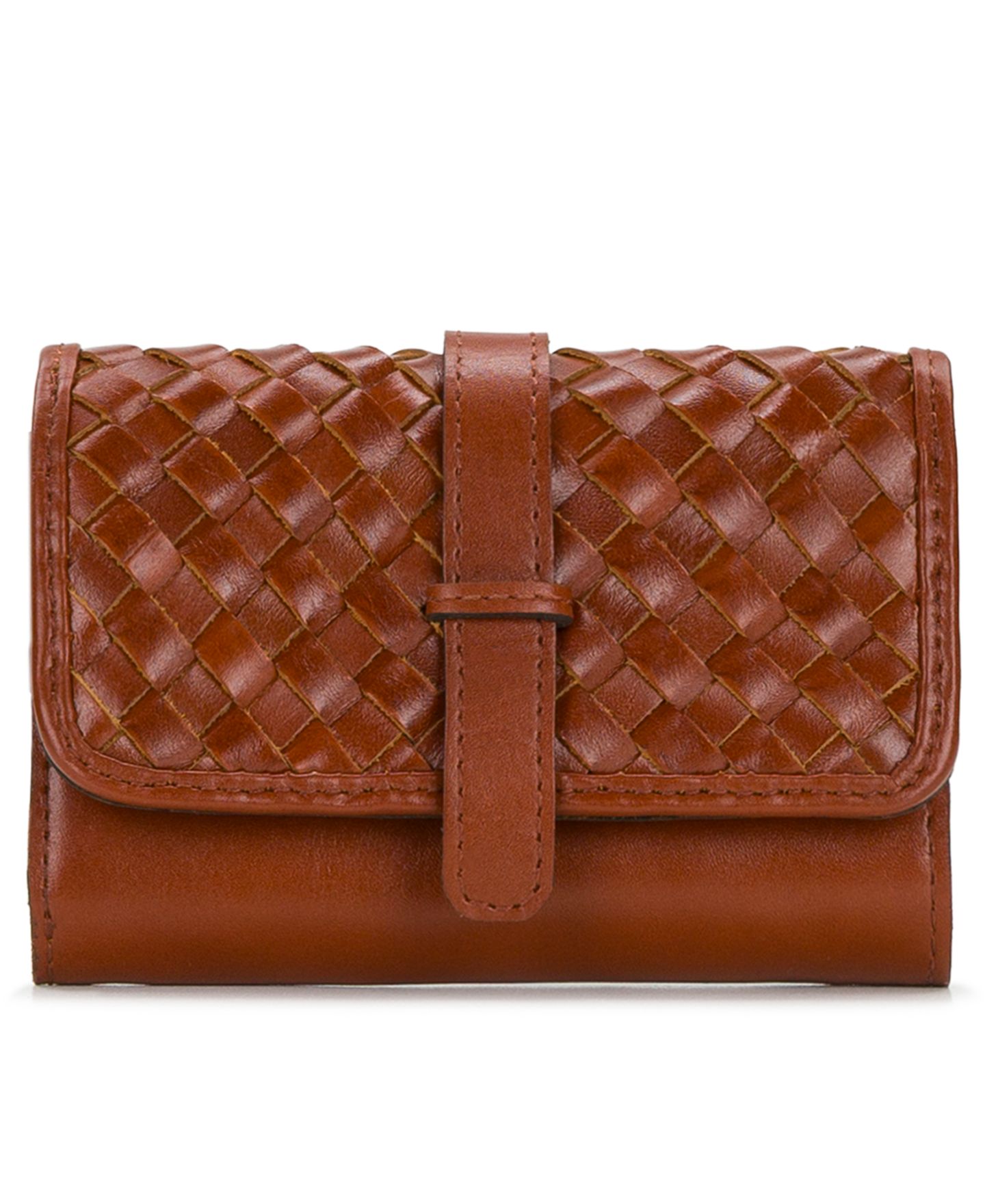 Женский кошелёк Patricia Nash Perla Woven Leather Wallet, цвет: Коньячный — фото 1