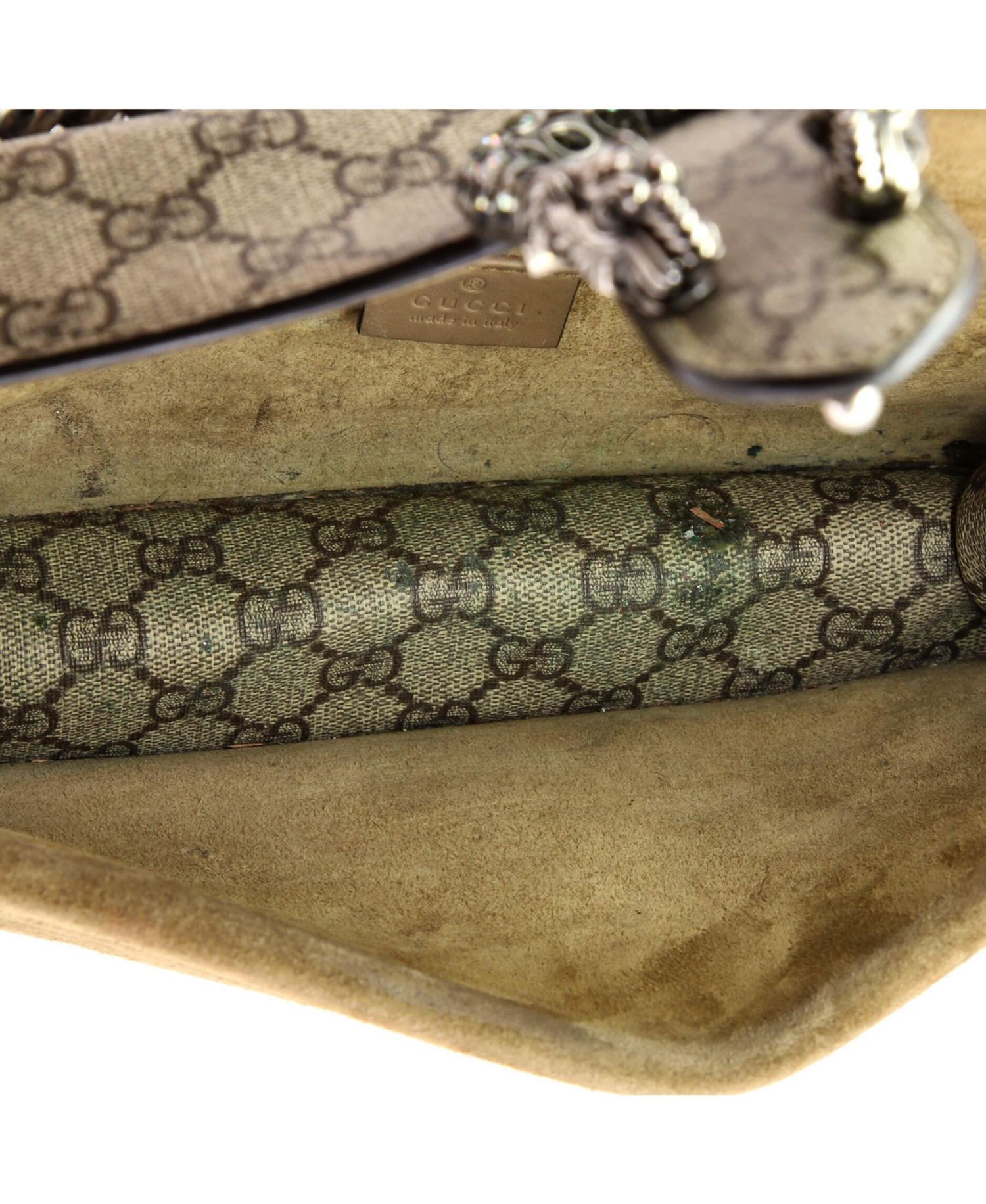Small Dionysus Bag GG Coated Canvas with Crystal Embellished Metal