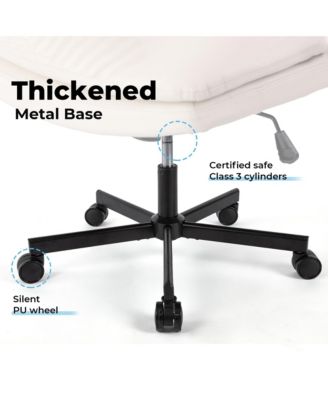 360° Swivel Home Office Desk Chair - Double-Layer Foam Cushion, Height Adjustable, 105°-120° Tilt, Metal Base for Study Room