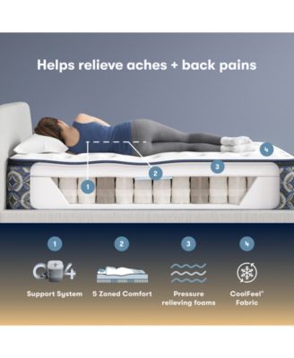 Perfect Sleeper Cascade Canyon 14" Medium Pillow Top Mattress Set, Queen Split