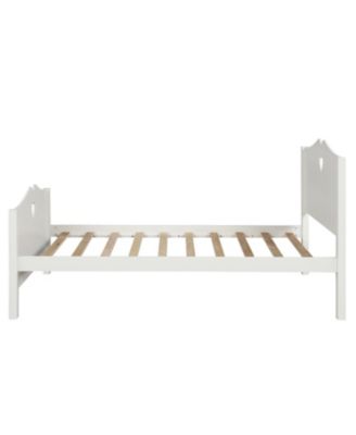 Twin Size Platform Bed Frame with Wood Slat Support Headboard Footboard and Classic Design