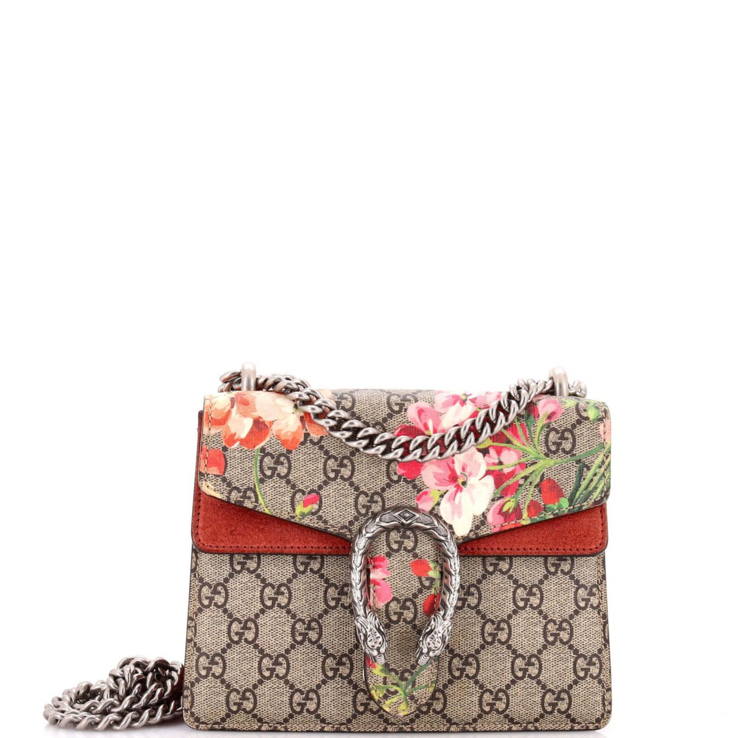 Mini Dionysus Bag Blooms Print GG Coated Canvas
