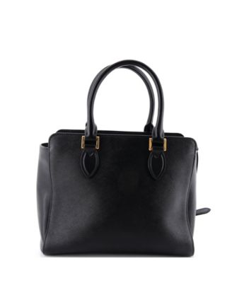 Small Convertible Open Tote Saffiano Leather