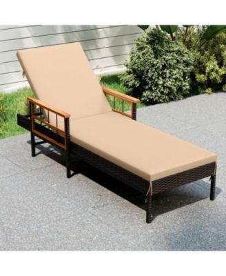 Patio Reclining Lounge Chair with 4-Position Adjustable Backrest