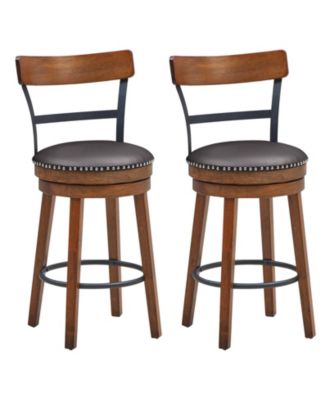 Set of 2 Swivel Counter Height Bar Stools