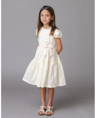 Toddler Girls Organic Puff Sleeve Tiered Party Dress