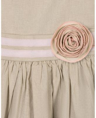 Toddler Girls Linen Cami Rosette Dress