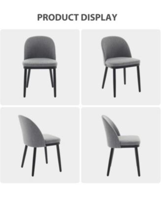 Wooden Dining Chairs Set of 6,Modern Fabric Upholstered Dining Room Chair,Large Dining Room Kitchen Chairs with High Back and Deep Seat