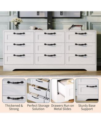 9 Drawer Dresser TV Stand with Mount for 32-85 in TVs, Modern Entertainment Center with Drawers, Media Console Table for Bedroom Living