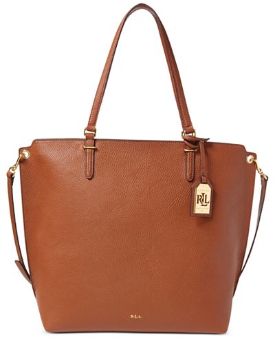 Lauren Ralph Lauren Faux-Leather Medium Abby Tote - Handbags & Accessories - Macy&#39;s