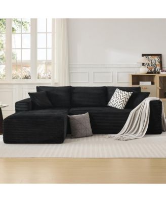 108" Sectional Couches for Living Room, L-Shaped Plush Corduroy Fabric Upholstered Modular Sectional Couches