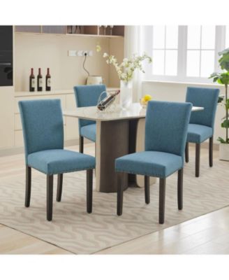 Dining Chairs Set of 4 Upholstered Parsons Diner Room Chair Sets Fabric Kitchen Chairs with Nailhead