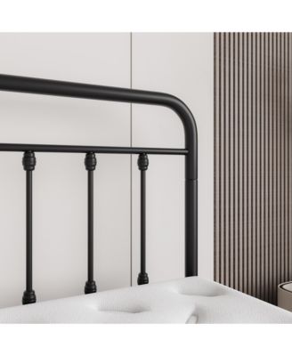 Full Size Victorian Metal Bed Frame Headboard Footboard Storage